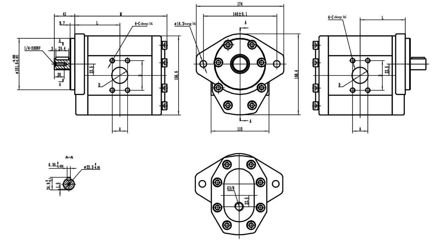 SP18 JF103W Выпускной редукторный двигатель